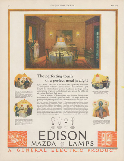 Edison Mazda Lamps, Ladies' Home Journal, April 1923 -- blog Nghệ Thuật Viết Quảng Cáo